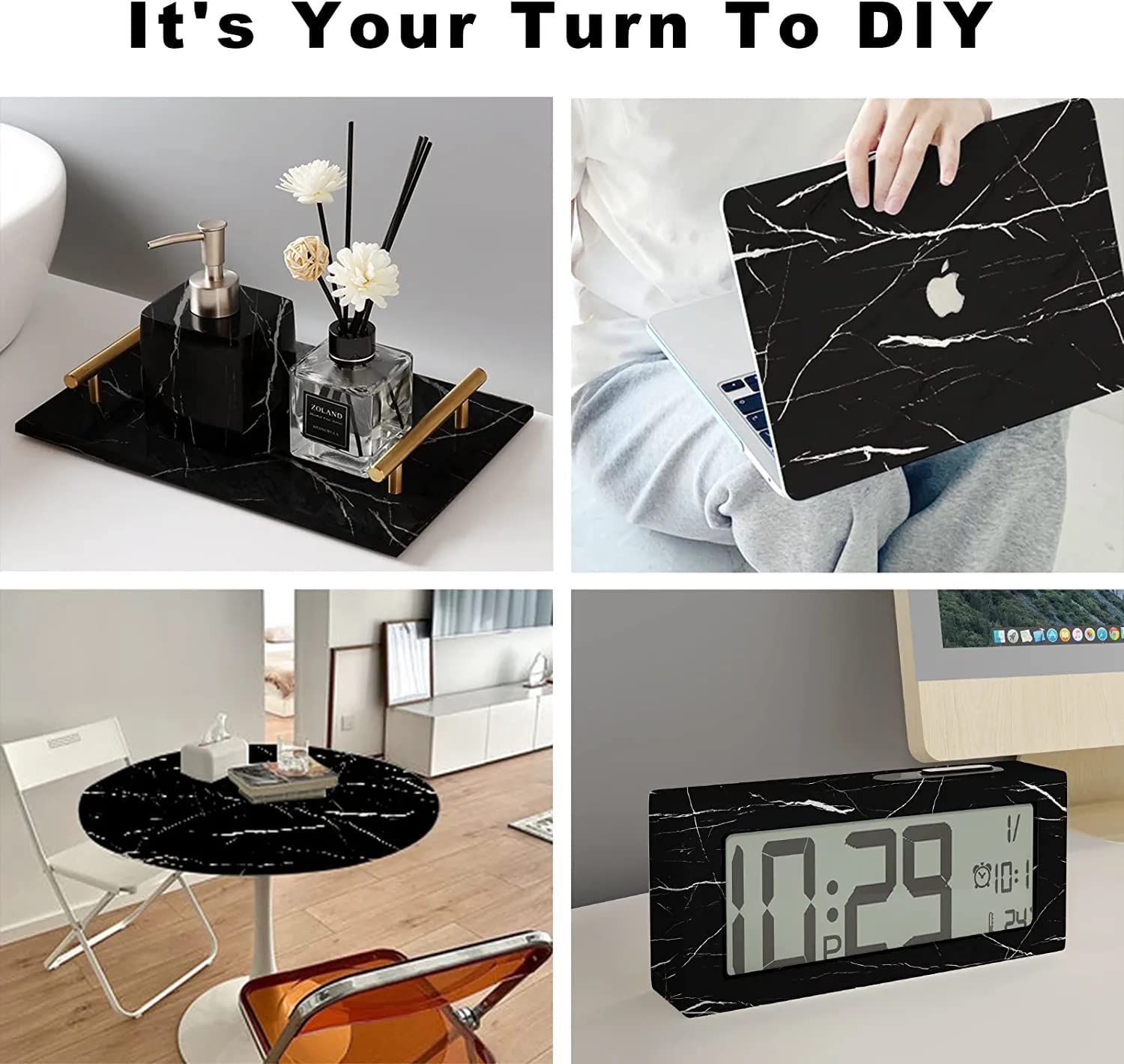 Premium Black Marble Wallpaper Roll