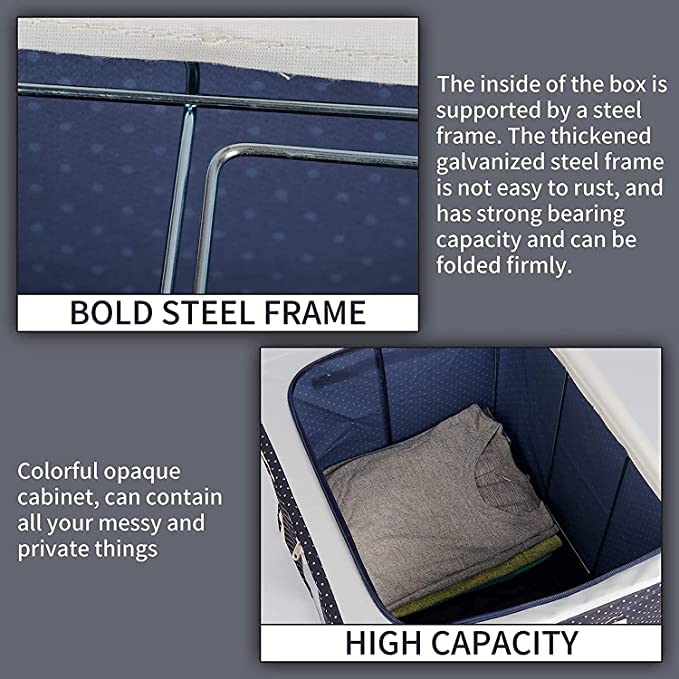 Leo Premium Foldable Wardrobe Storage Box [Steel Frame]