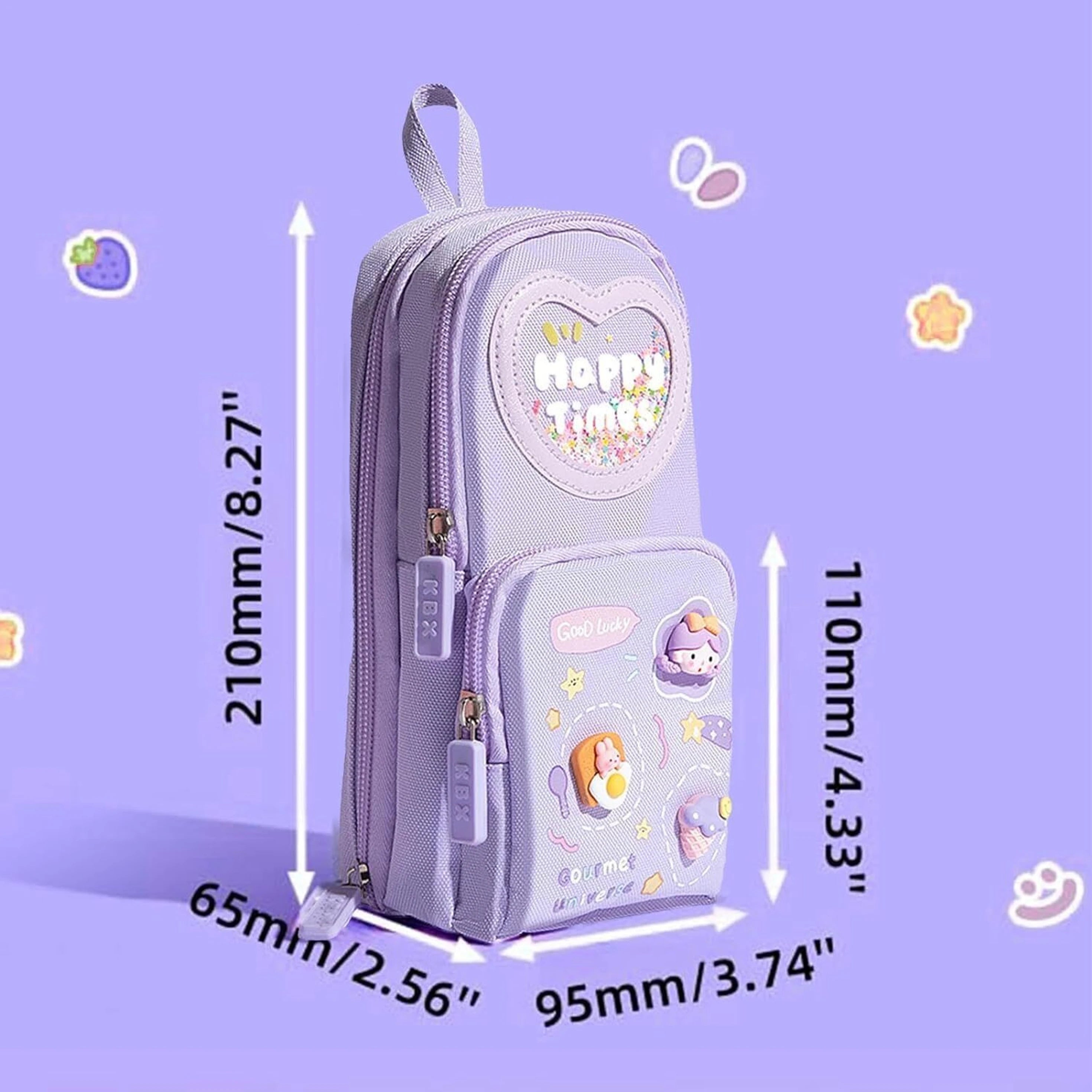 Leo Cute 3 Layer Multi-Pocket Pencil Pouch for Kids