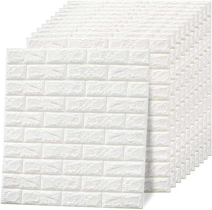 3D White Brick Peel & Stick Wallpaper