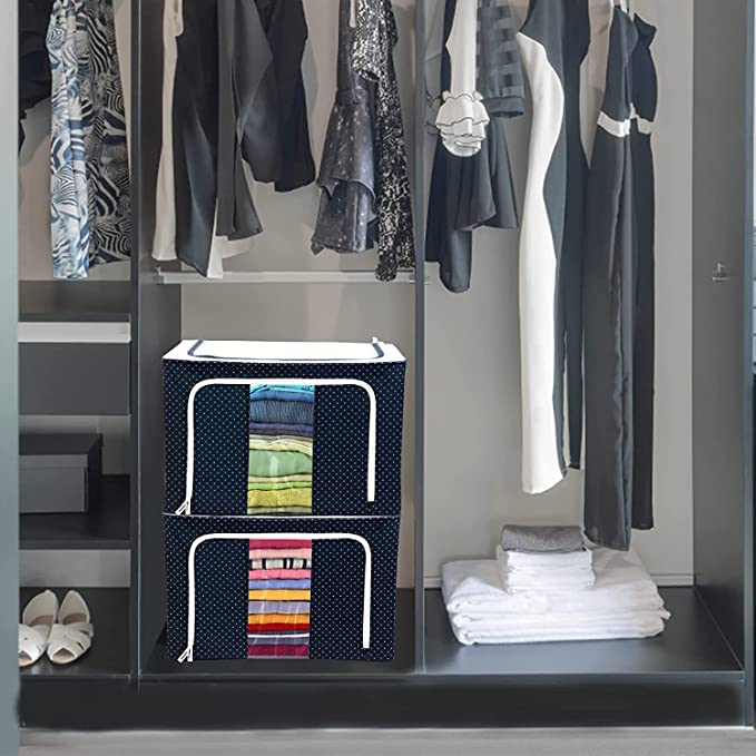 Leo Premium Foldable Wardrobe Storage Box [Steel Frame]