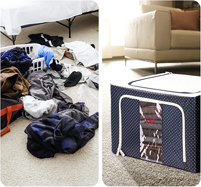 Leo Premium Foldable Wardrobe Storage Box [Steel Frame]