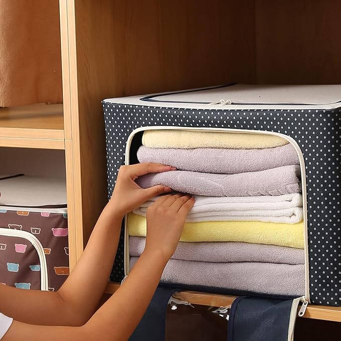 Leo Premium Foldable Wardrobe Storage Box [Steel Frame]