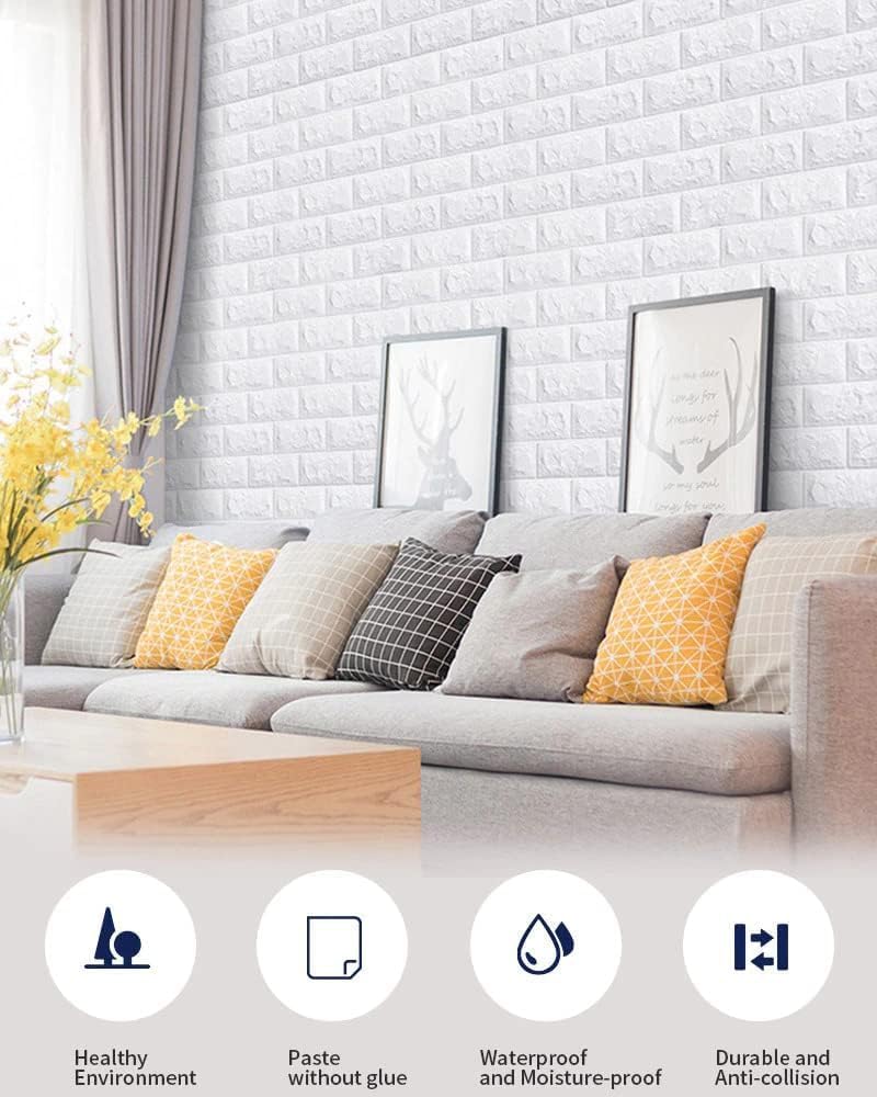 3D White Brick Peel & Stick Wallpaper