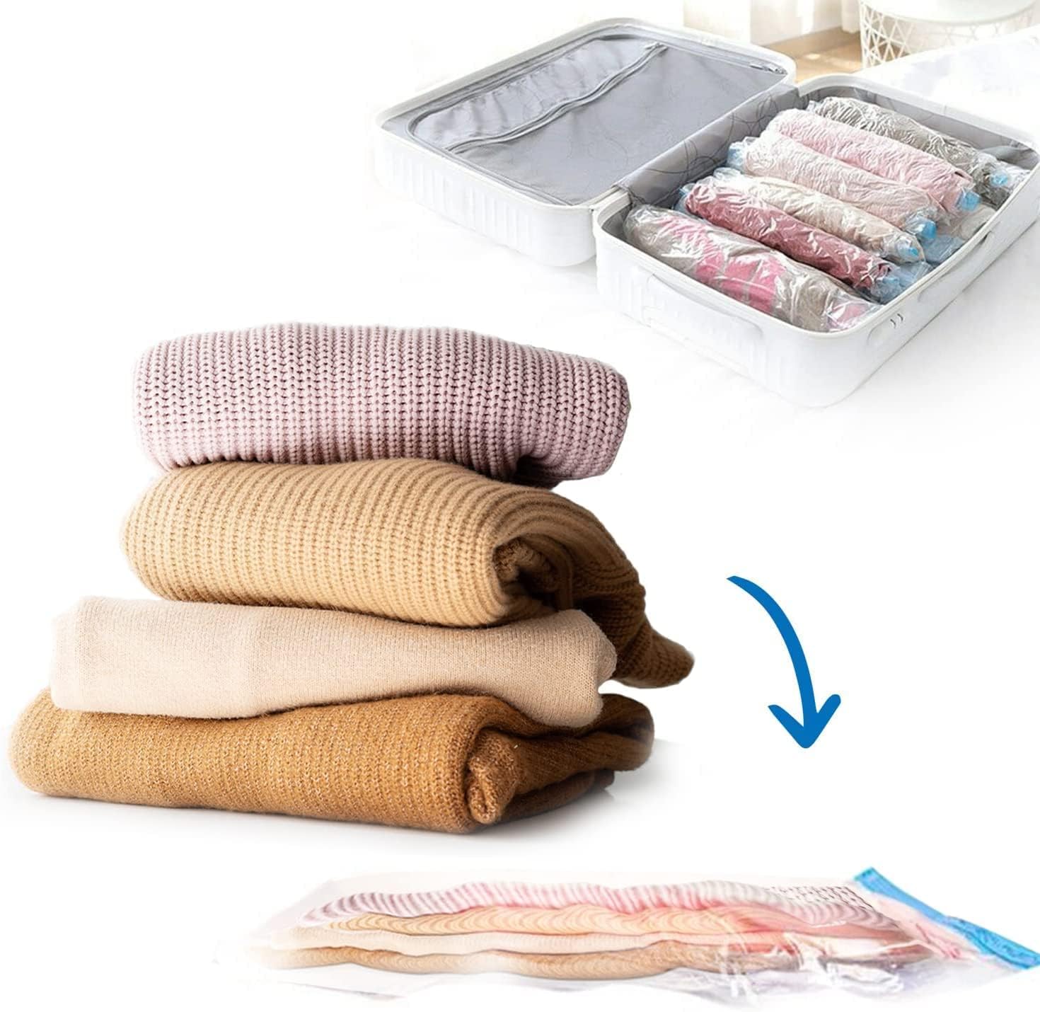 Leo Premium Vacuum Storage Bags [5-Piece Kit + FREE Pump]