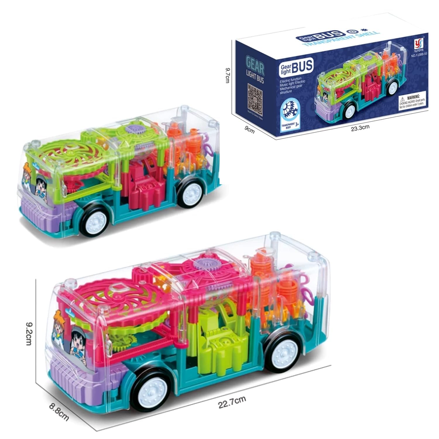 Leo's Transparent Musical Gear Toy Bus