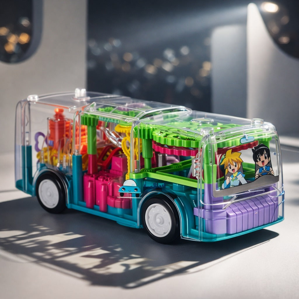 Leo's Transparent Musical Gear Toy Bus