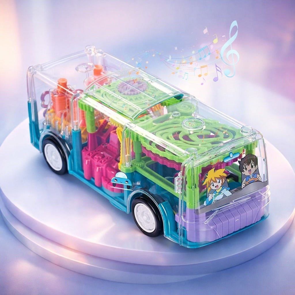 Leo's Transparent Musical Gear Toy Bus