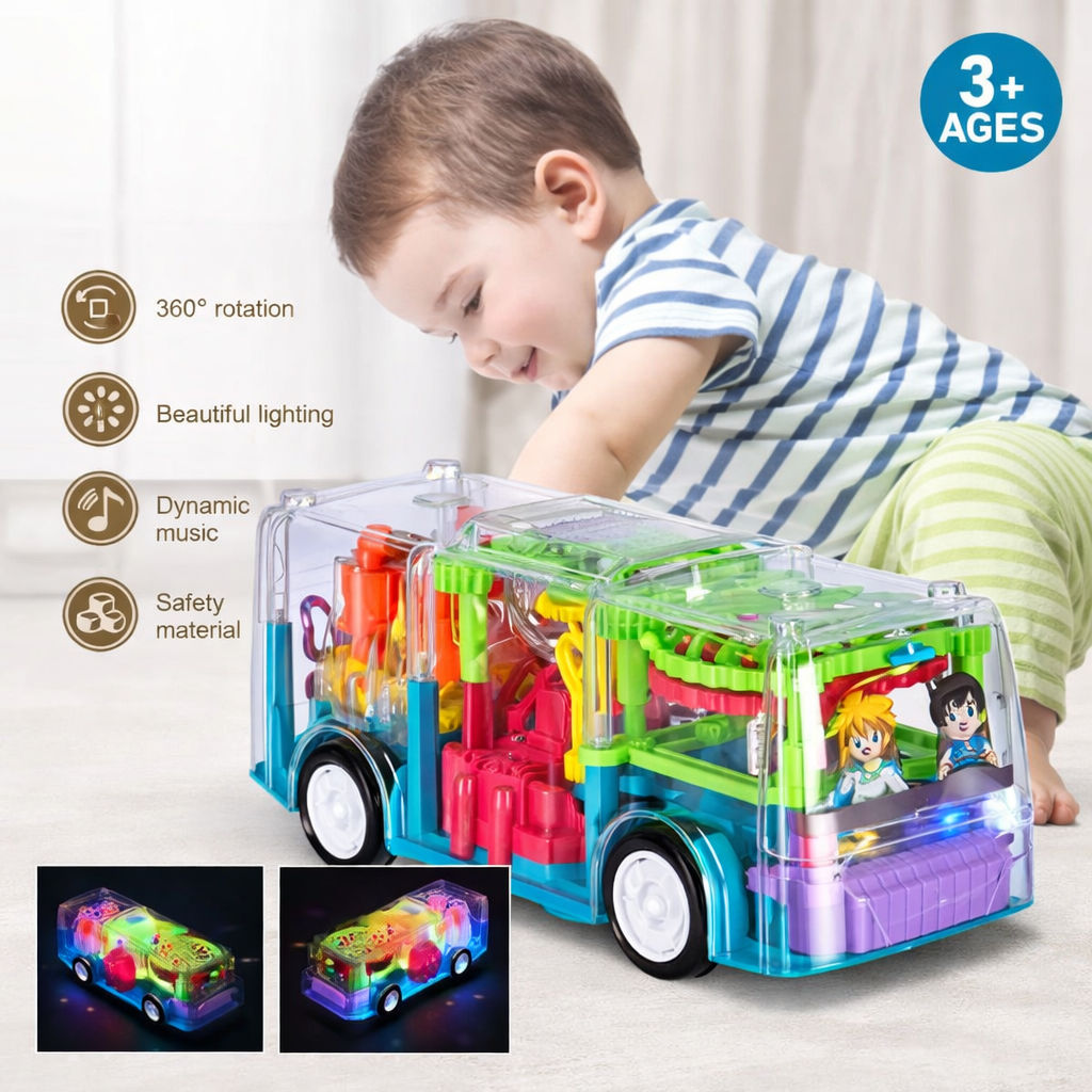 Leo's Transparent Musical Gear Toy Bus
